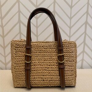 New Zara mini woven tote bag